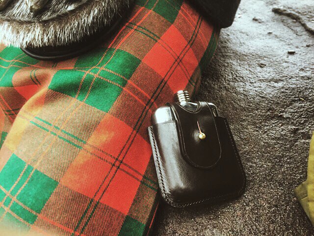 Scottish Heritage Leather Flask Gift Set
