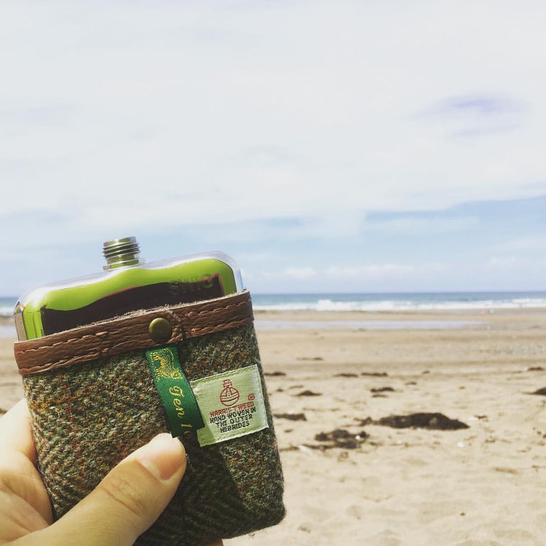 SWIG® Harris Tweed Brown Hip Flask