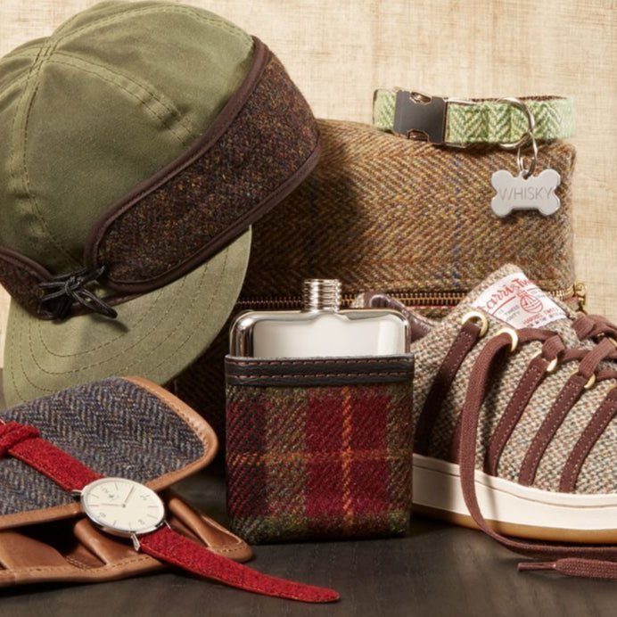 SWIG® Harris Tweed Red Hip Flask
