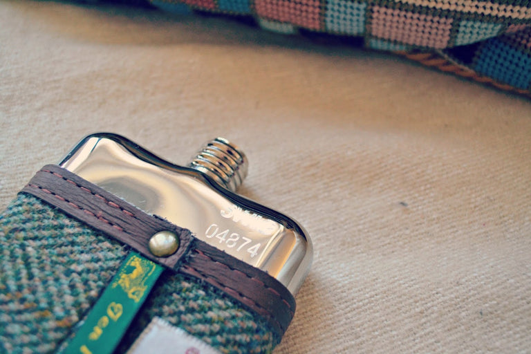 SWIG® Harris Tweed Brown Hip Flask