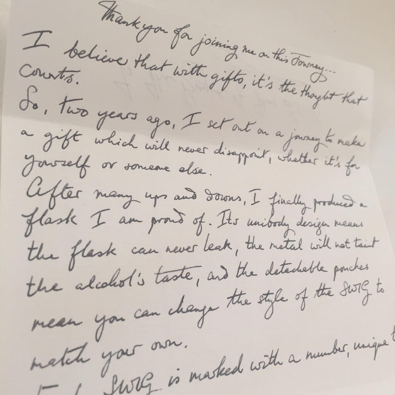 SWIG Hip Flasks Handwritten Note Wax Sealed Unique