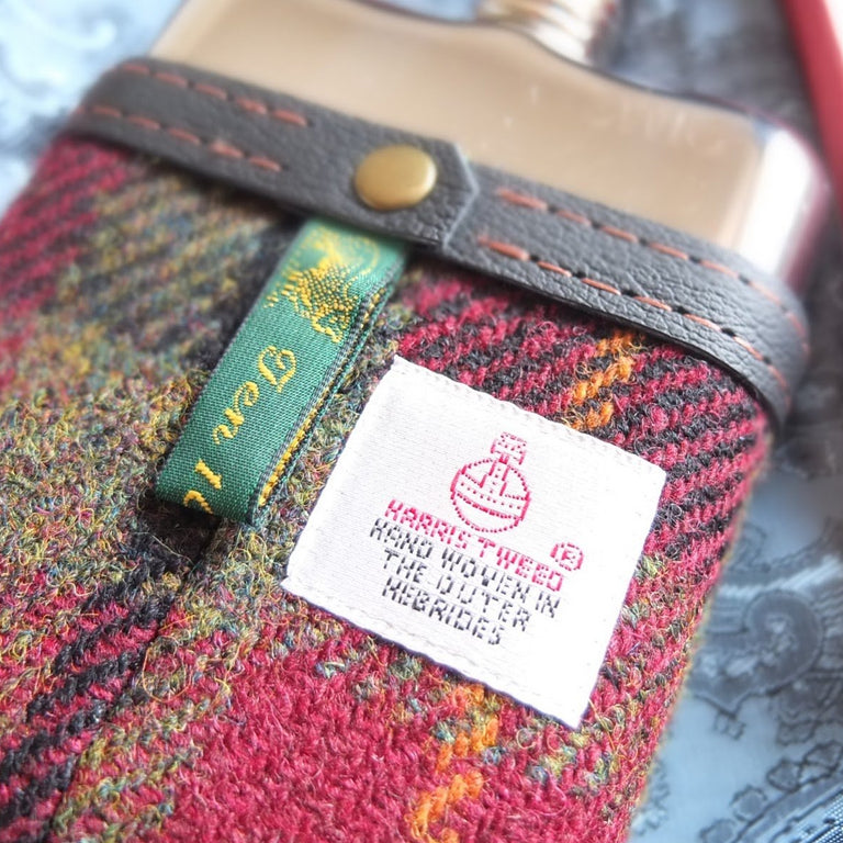 SWIG® Harris Tweed Red Hip Flask