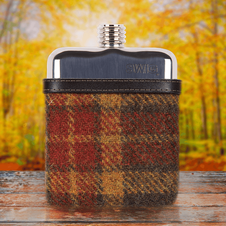 SWIG® Harris Tweed Red Hip Flask