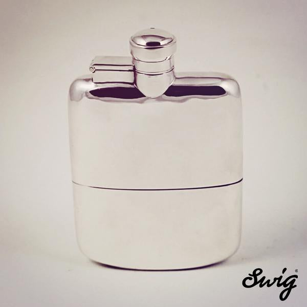 Hip Flask antique silver and glass