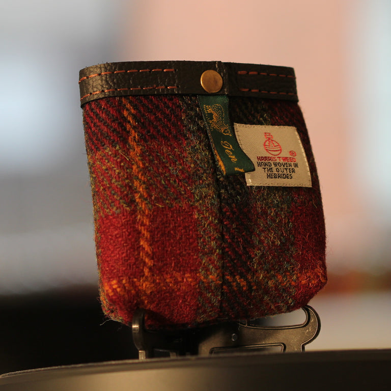 SWIG® Hip Flasks Harris Tweed Pouch (Red)