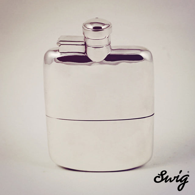 Hip Flask antique silver and glass