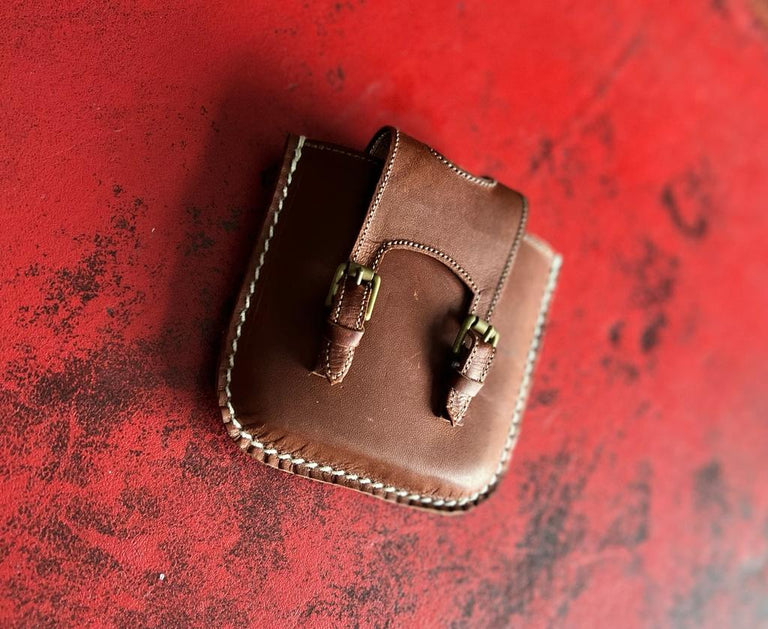 Kangaroo Leather SWIG Flask Pouch